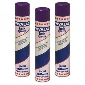 3X VIVALAC Lacca spray per capelli formula con gas ecologico extra hold 500ml