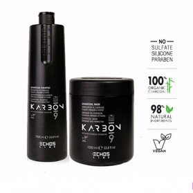 Karbon 9 Shampoo e Maschera 1000ml al carbone per capelli stressati e trattati Echosline